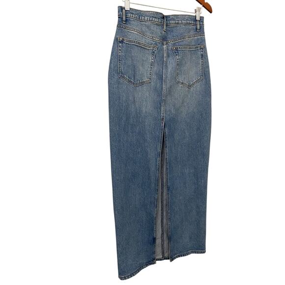 Reformation Daria Denim Maxi Skirt US 29 Blue Ultra High Rise Back Slit Boho - Picture 7 of 15